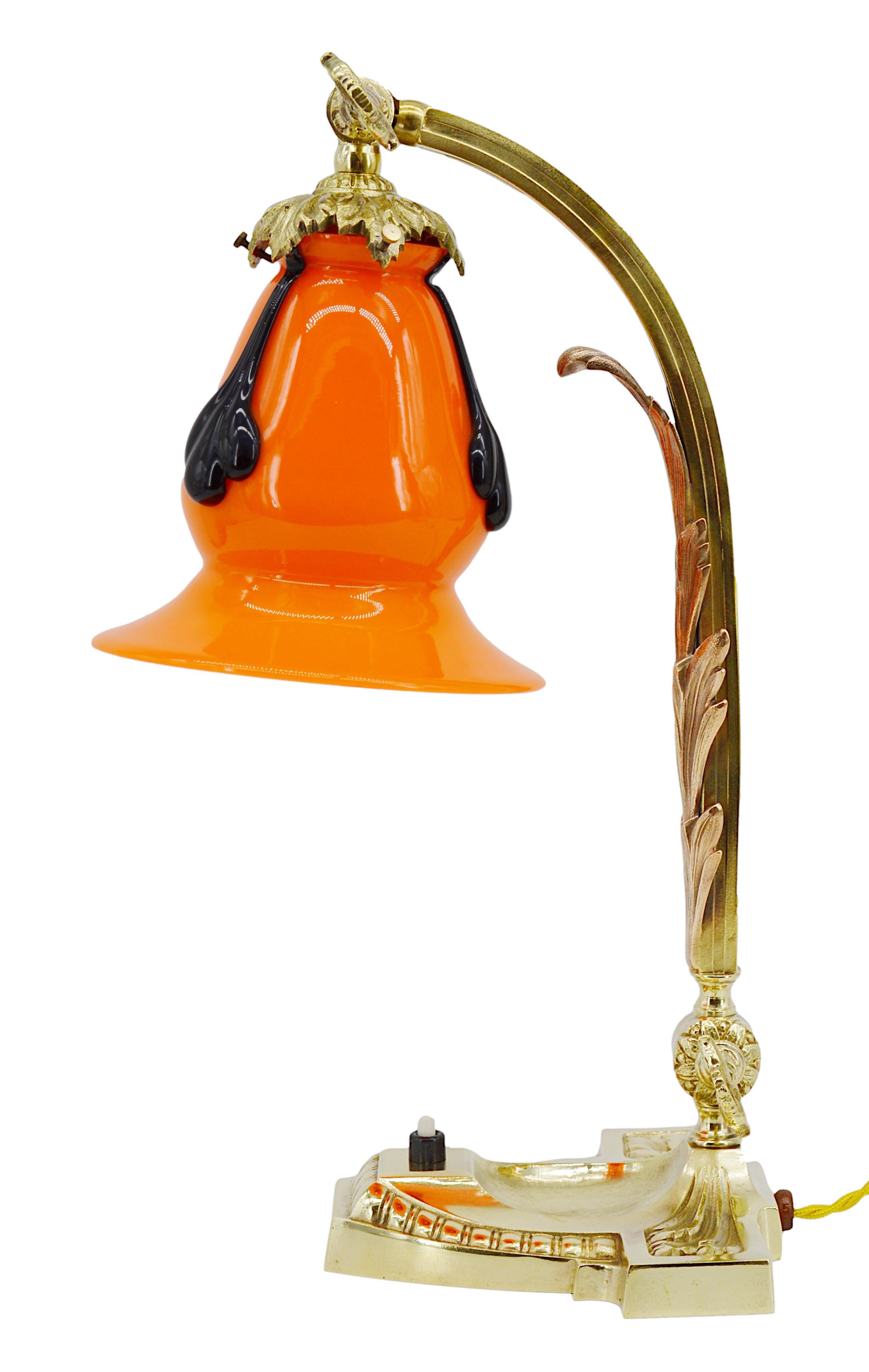 Large Desk / Table Lamp by Michael Powolny at Loetz, 1910s For Sale 4