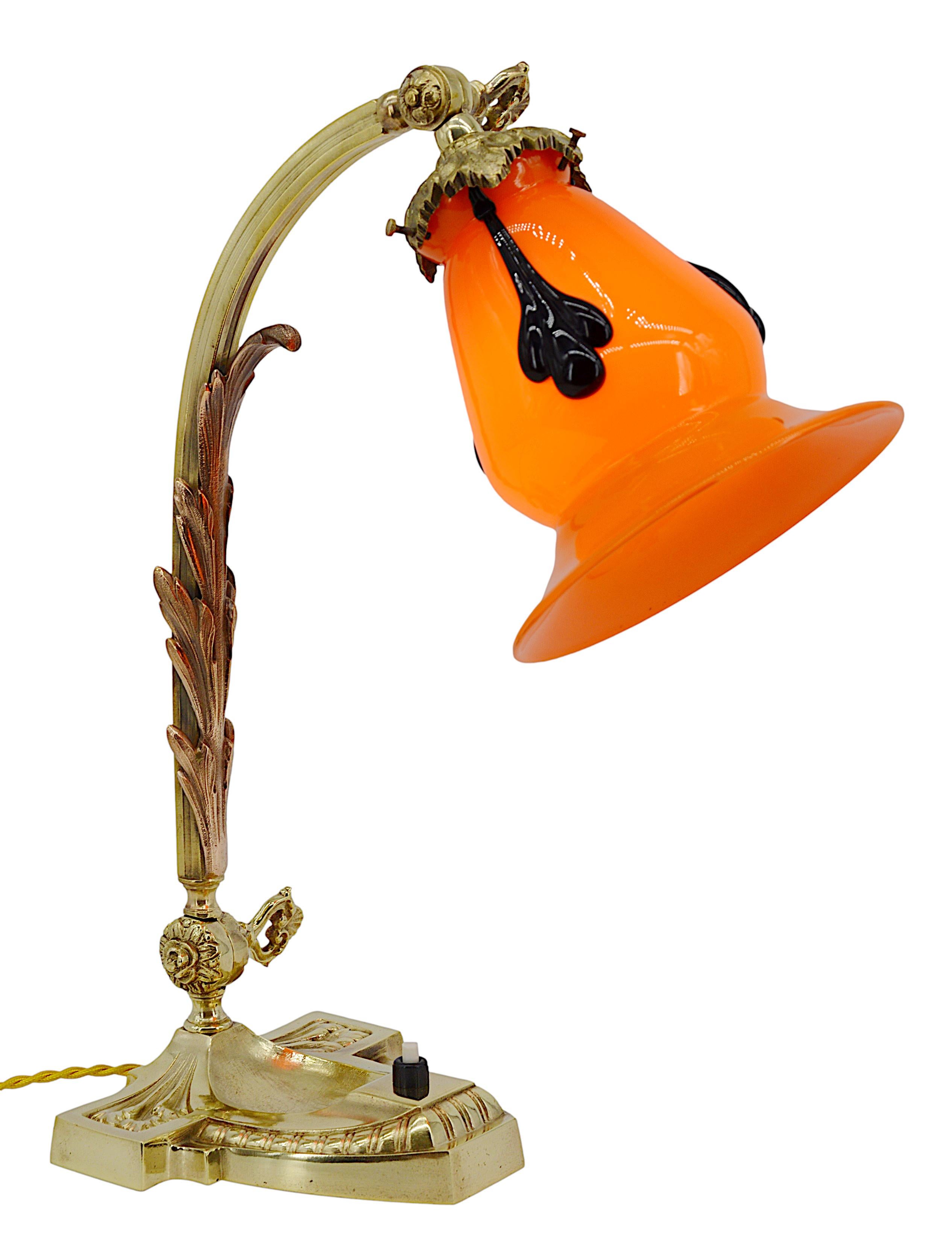 Bronze Large Desk / Table Lamp by Michael Powolny at Loetz, 1910s For Sale
