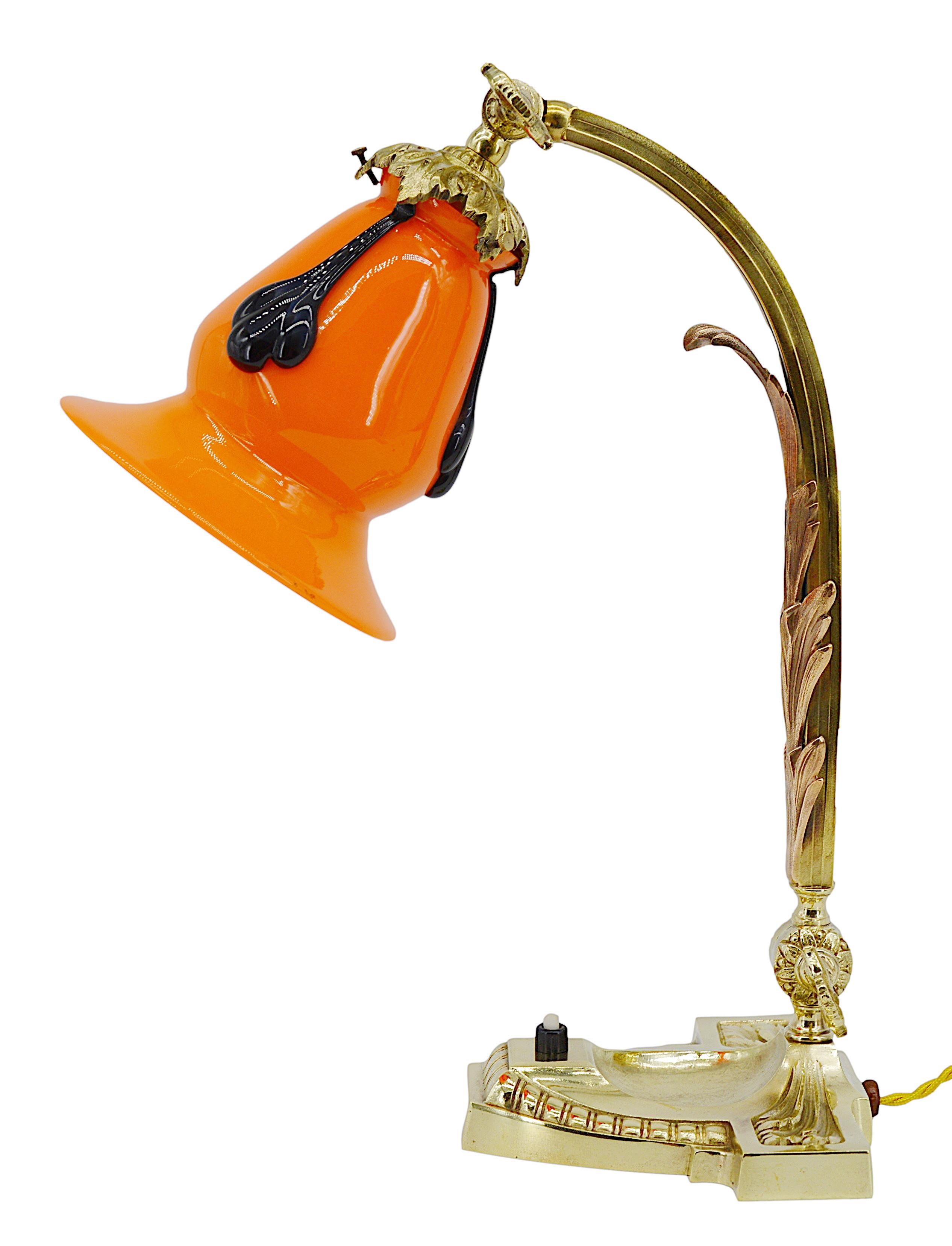 Large Desk / Table Lamp by Michael Powolny at Loetz, 1910s For Sale 2