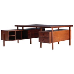 Large Desk with Box on the Side by Pierre Jeanneret