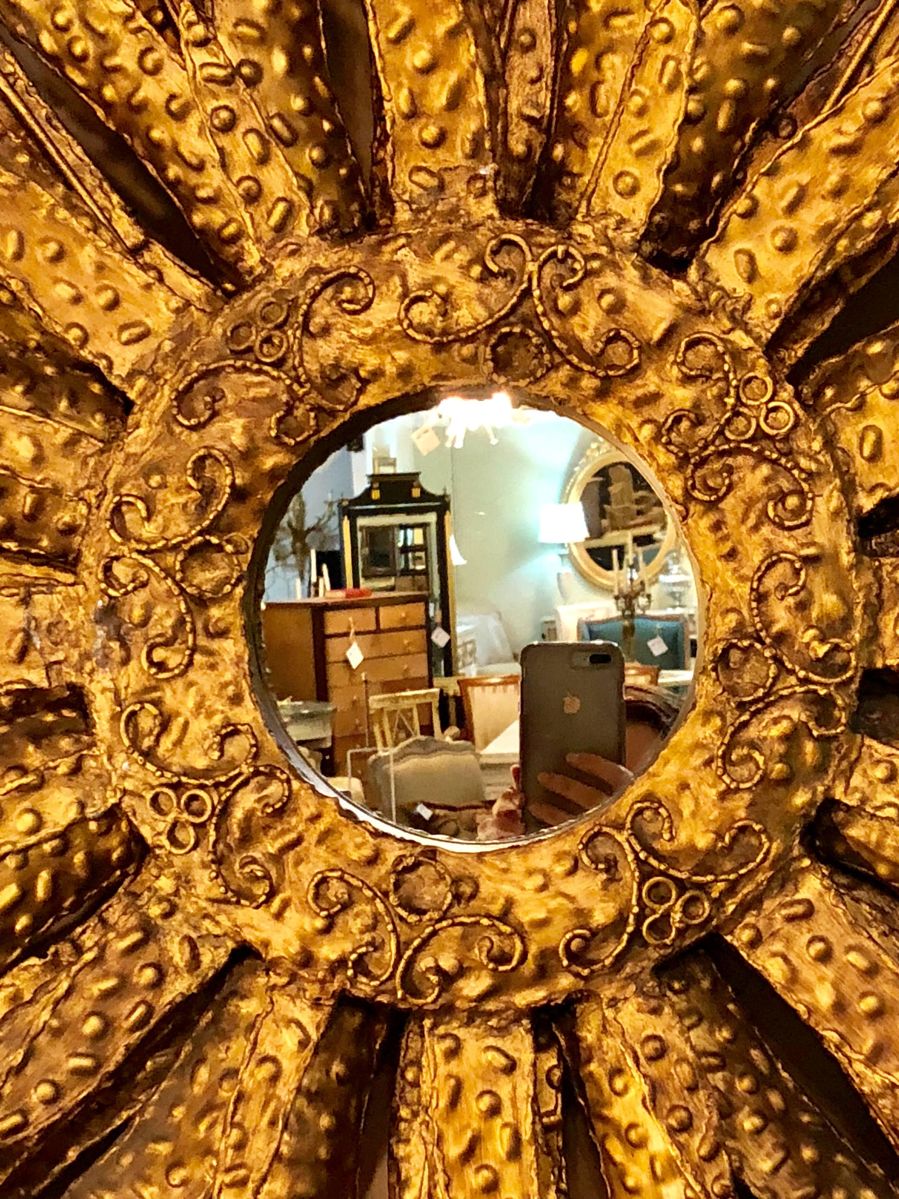 brass sunburst mirror