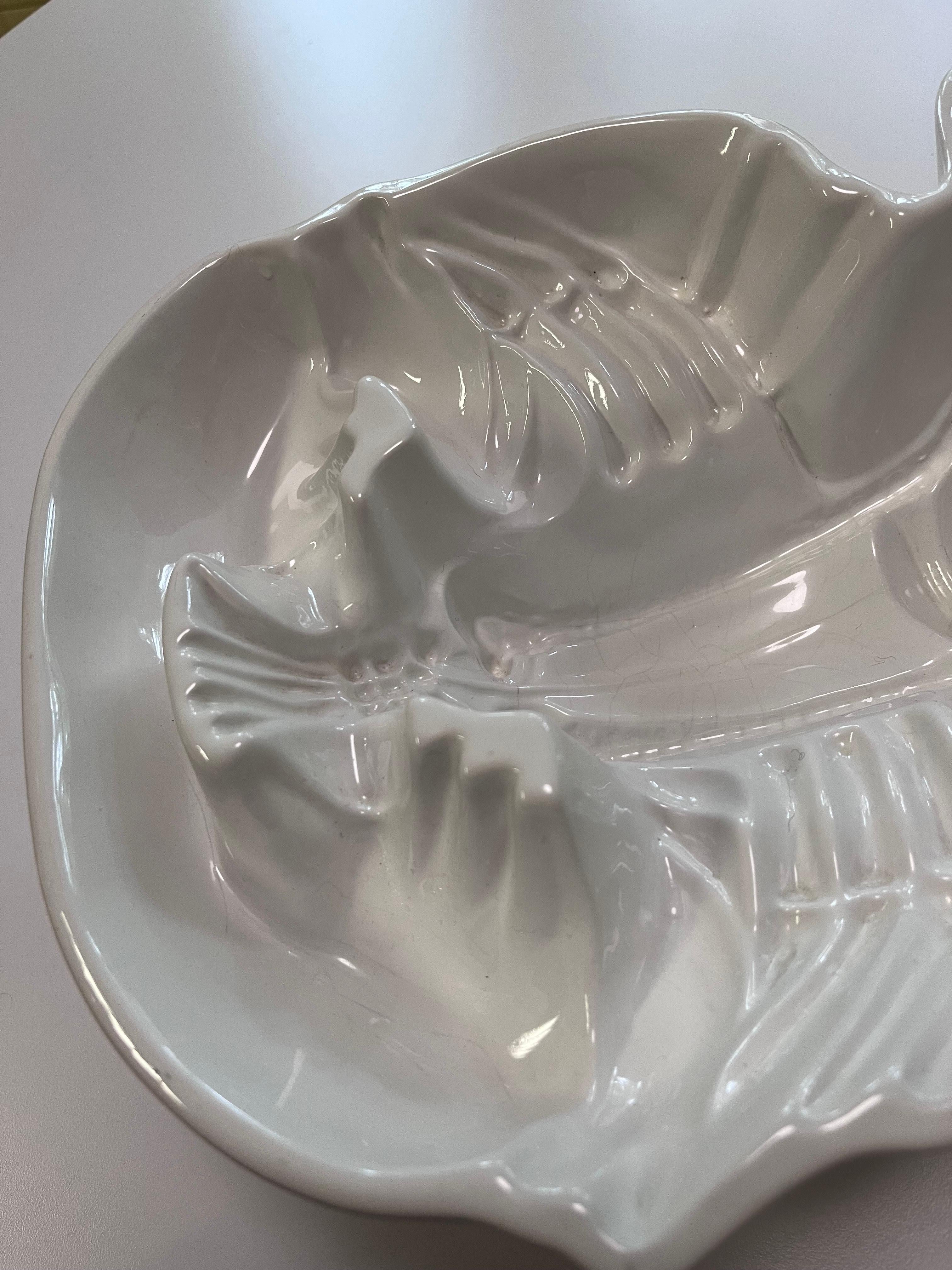 Large Detailed White Ceramic Glazed Lobster Aspic, Pate, or Jelly Mold by ICTC For Sale 3