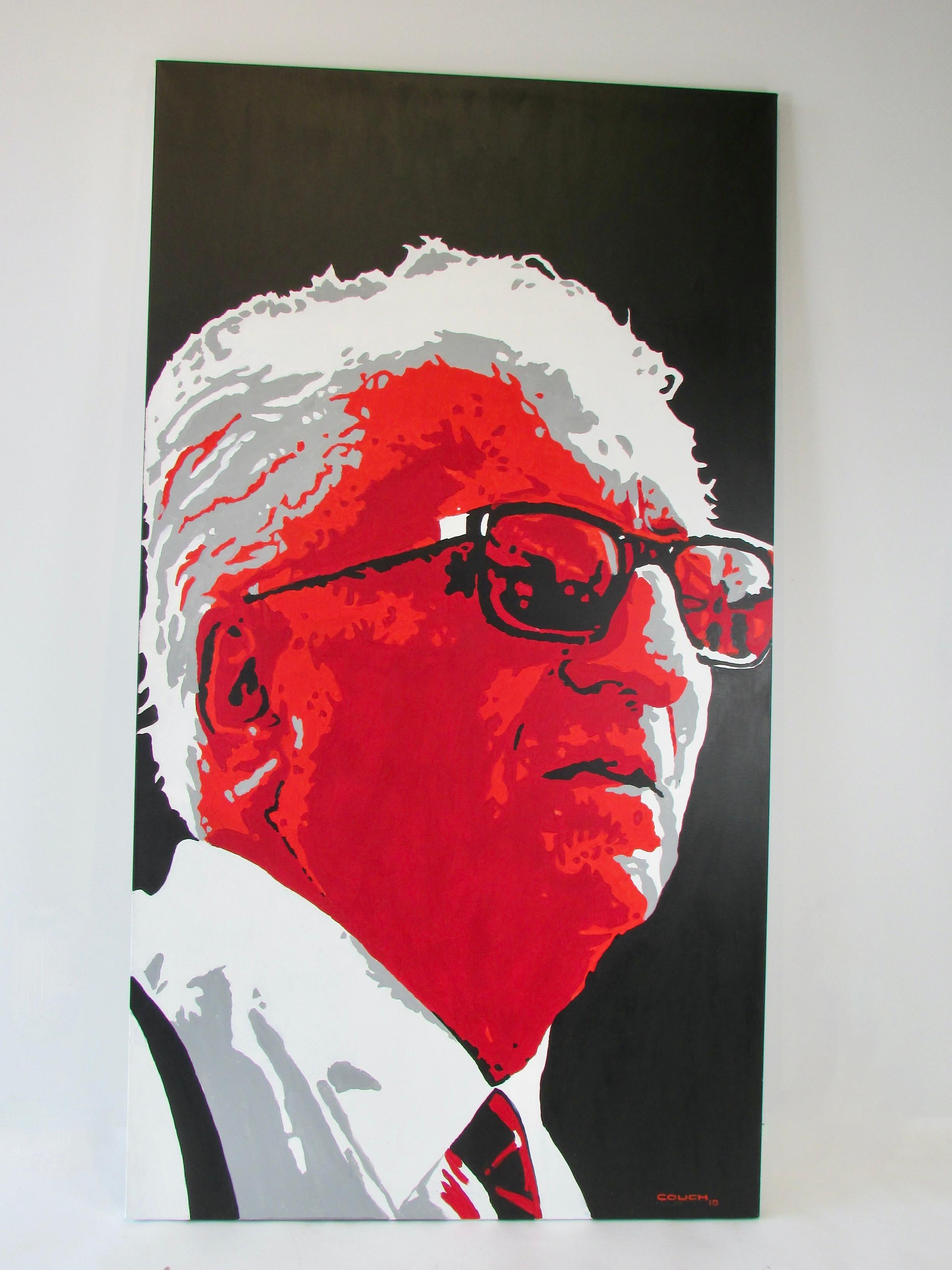 Großes Gemälde des großen Künstlers Billy Couch aus Detroit auf Leinwand, Acryl auf Leinwand, Enzo Ferrari (21. Jahrhundert und zeitgenössisch) im Angebot