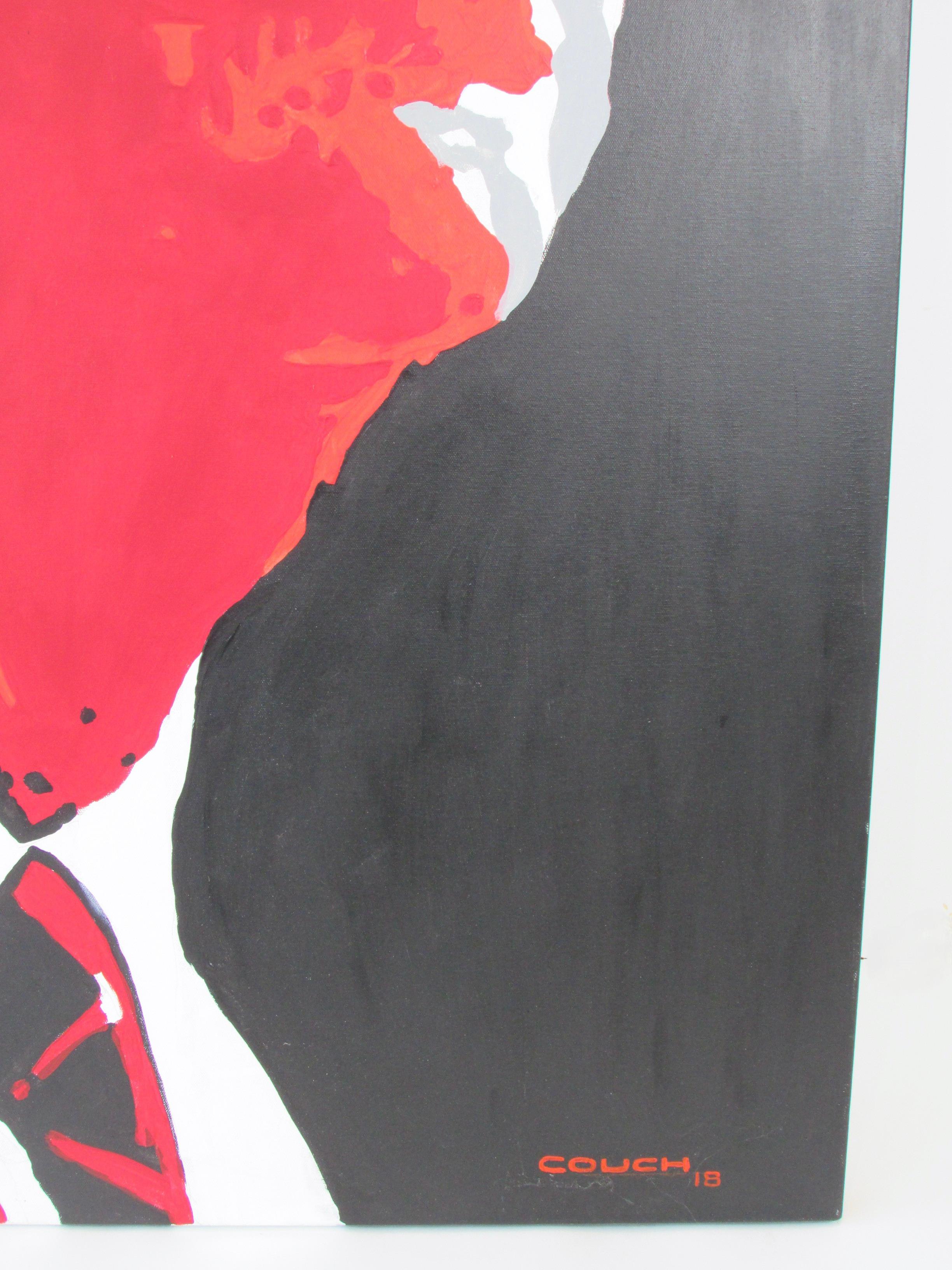 Großes Gemälde des großen Künstlers Billy Couch aus Detroit auf Leinwand, Acryl auf Leinwand, Enzo Ferrari im Angebot 3