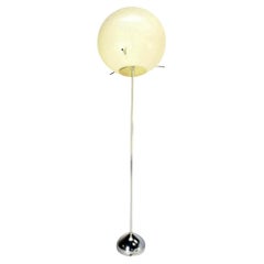 Vintage Large Diameter Ball Globe Shade 360 Degree Adjustable Floor Lamp Chrome Base