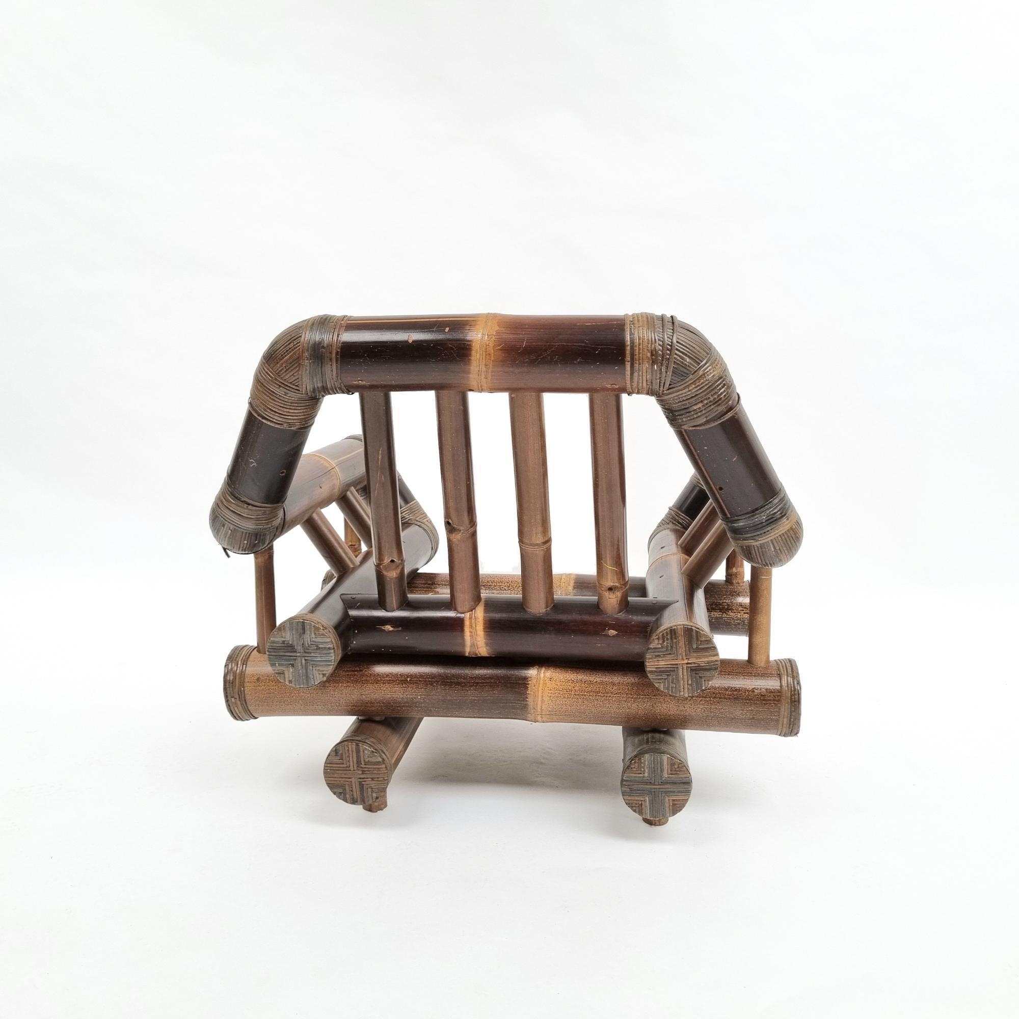 Fauteuil du milieu du siècle à structure en bambou de grand diamètre Bon état - En vente à Hilversum, NL