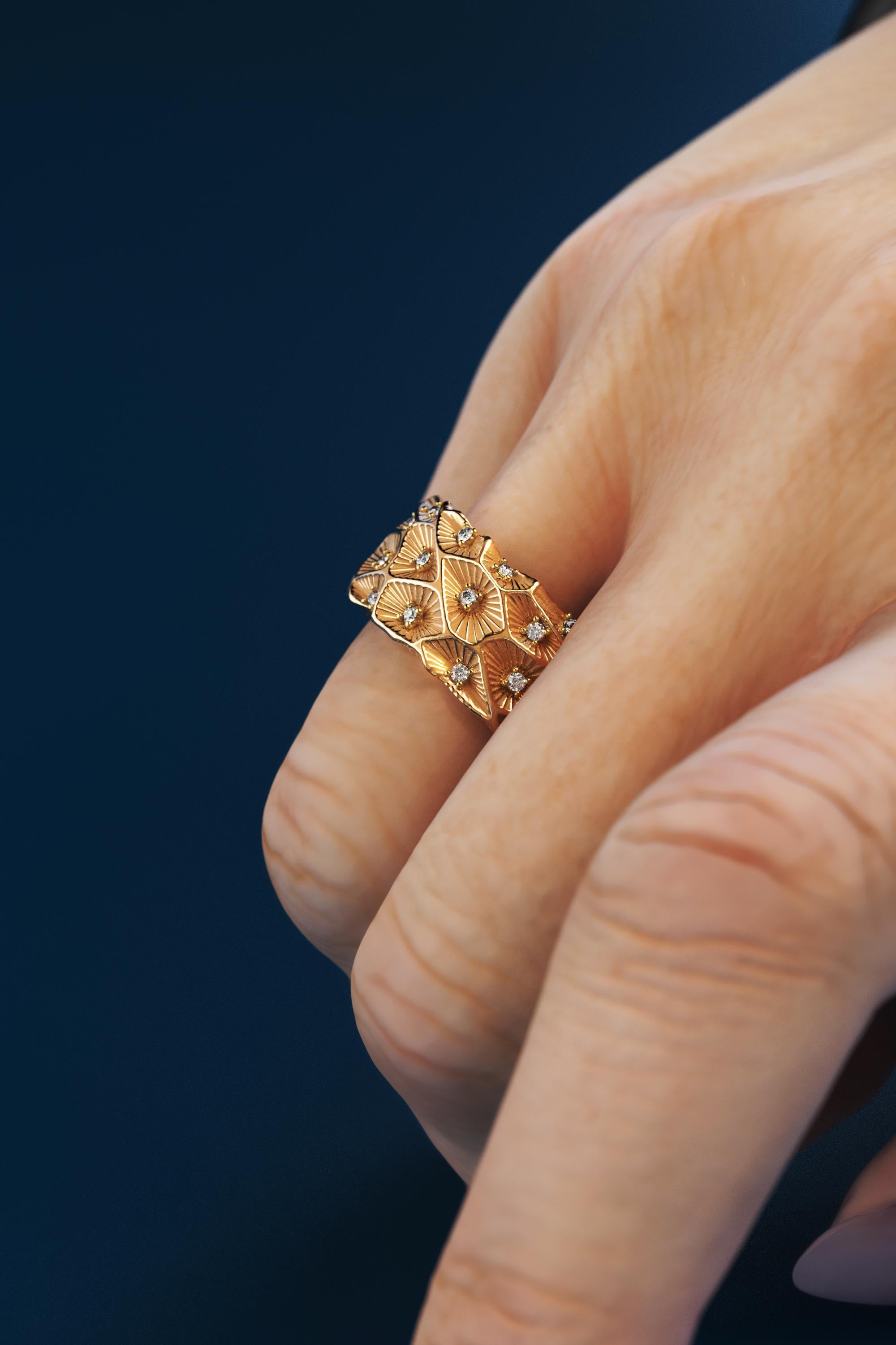For Sale:  Large Diamond Band in 18k Solid Gold - Made in Italy by Oltremare Gioielli 10