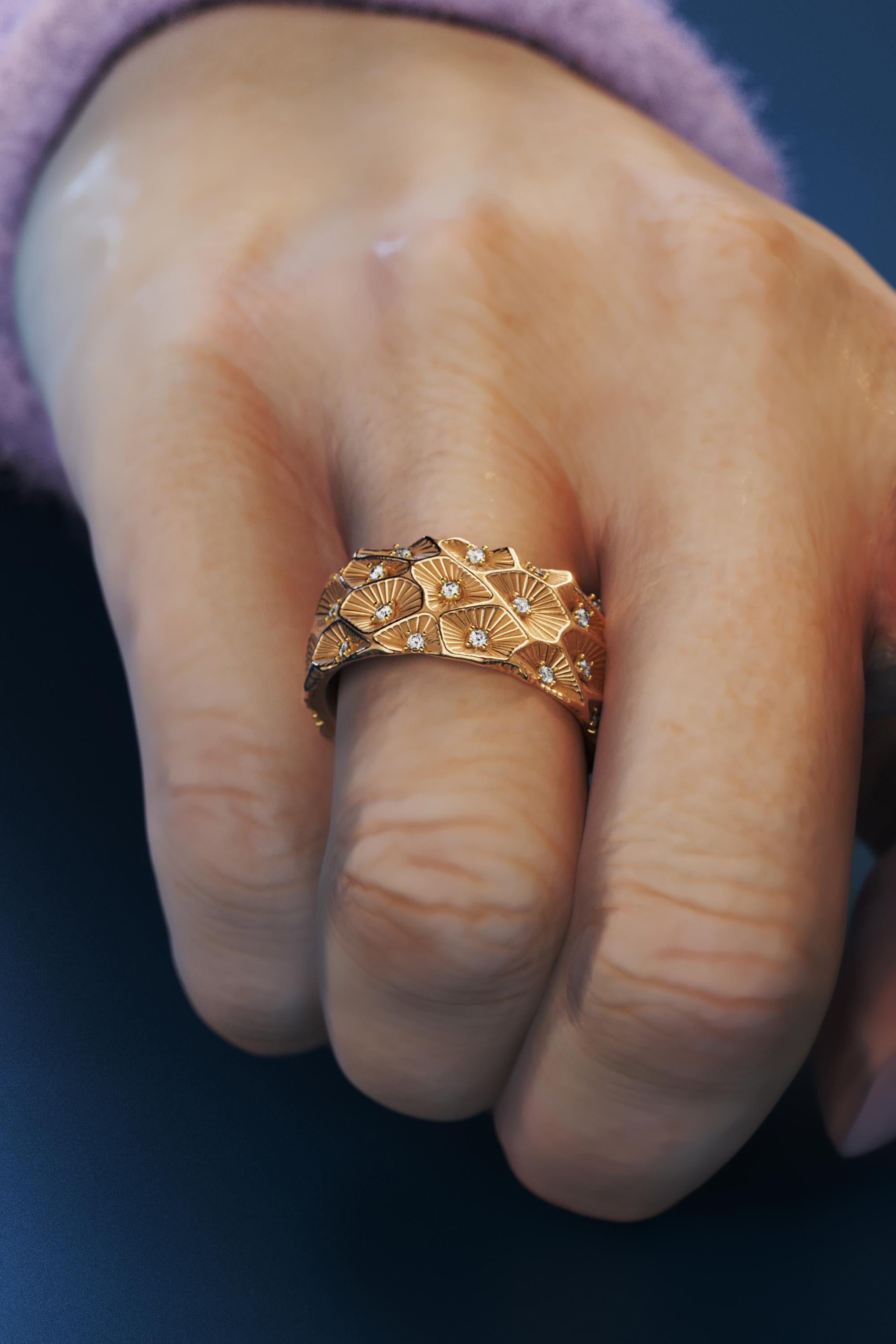 For Sale:  Large Diamond Band in 18k Solid Gold - Made in Italy by Oltremare Gioielli 11