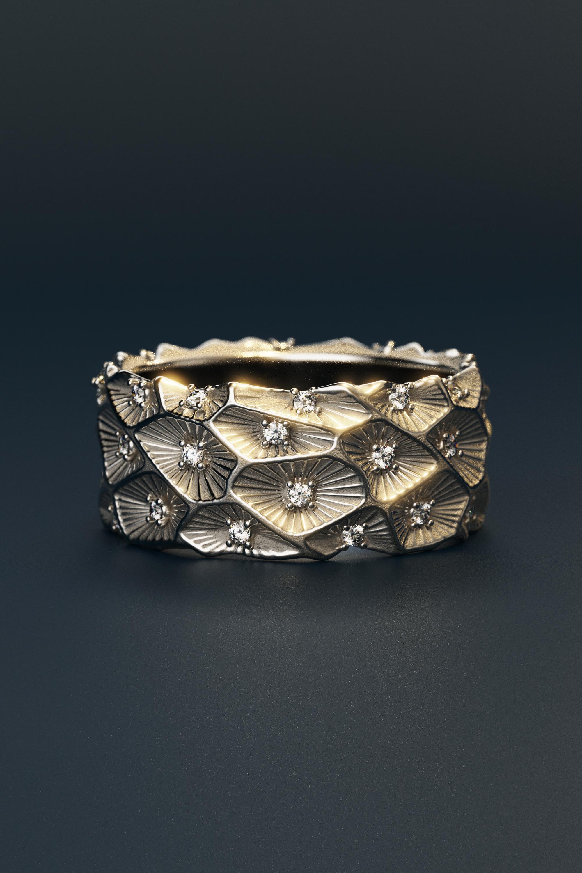 For Sale:  Large Diamond Band in 18k Solid Gold - Made in Italy by Oltremare Gioielli 3