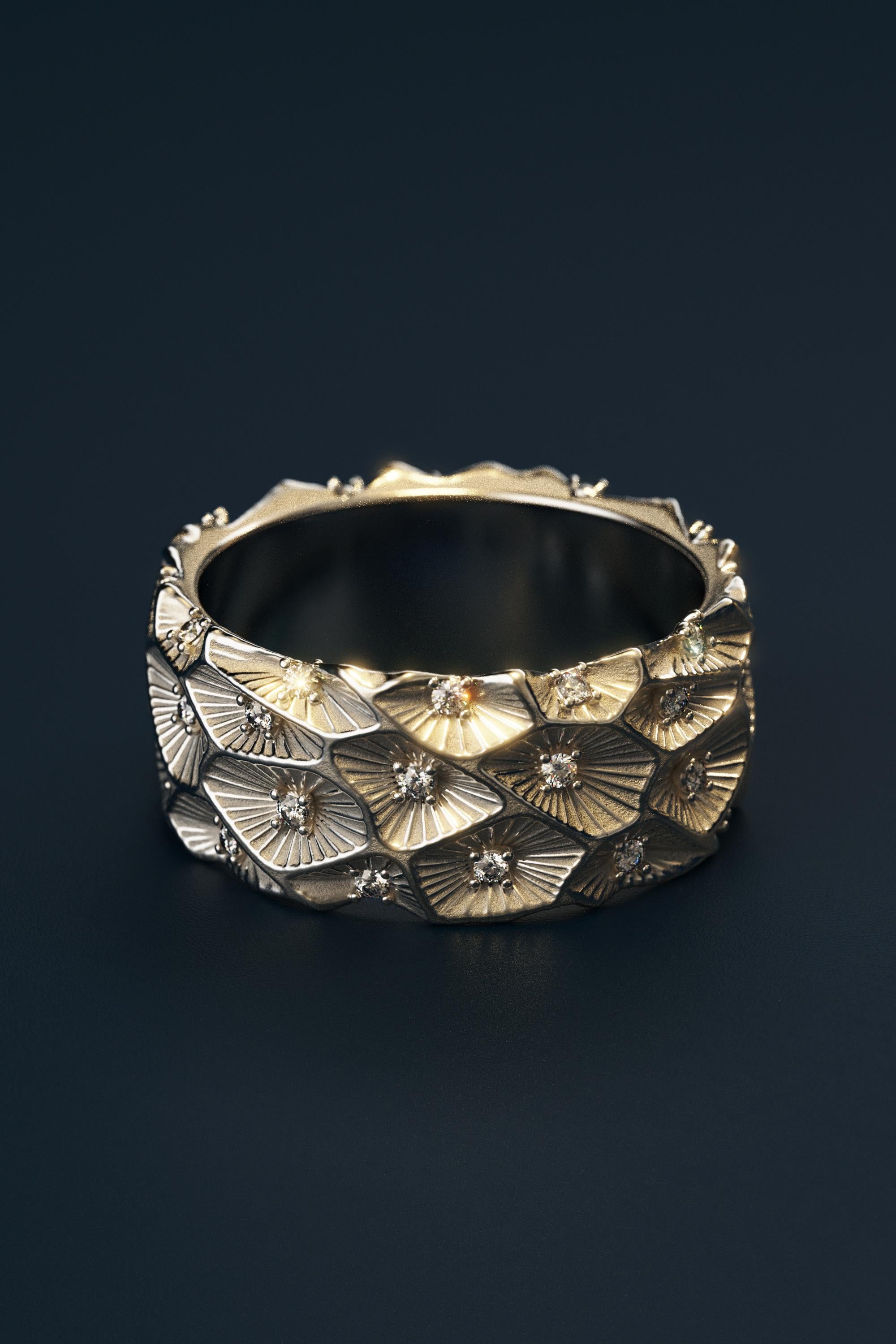 For Sale:  Large Diamond Band in 18k Solid Gold - Made in Italy by Oltremare Gioielli 5
