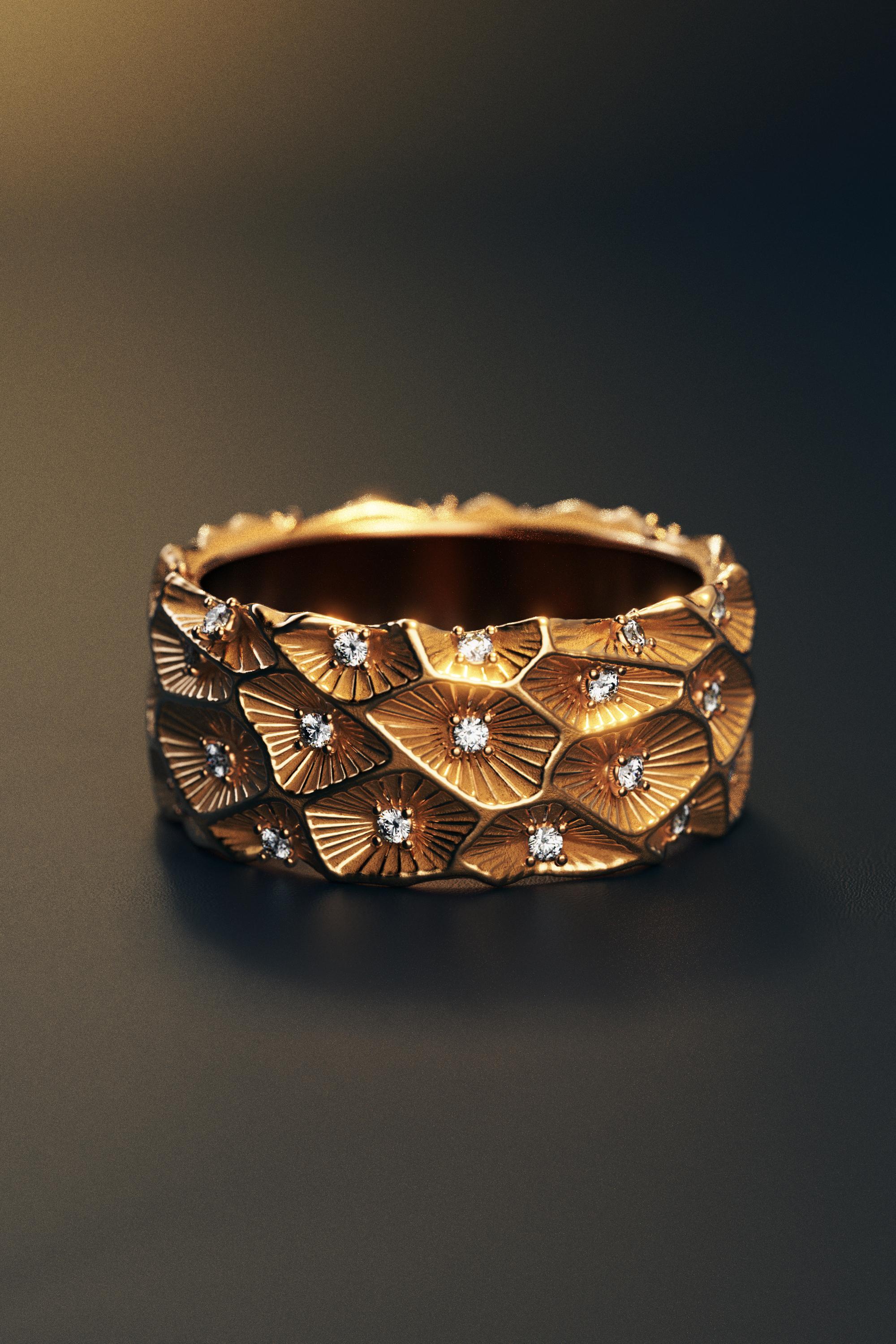 For Sale:  Large Diamond Band in 18k Solid Gold - Made in Italy by Oltremare Gioielli 6