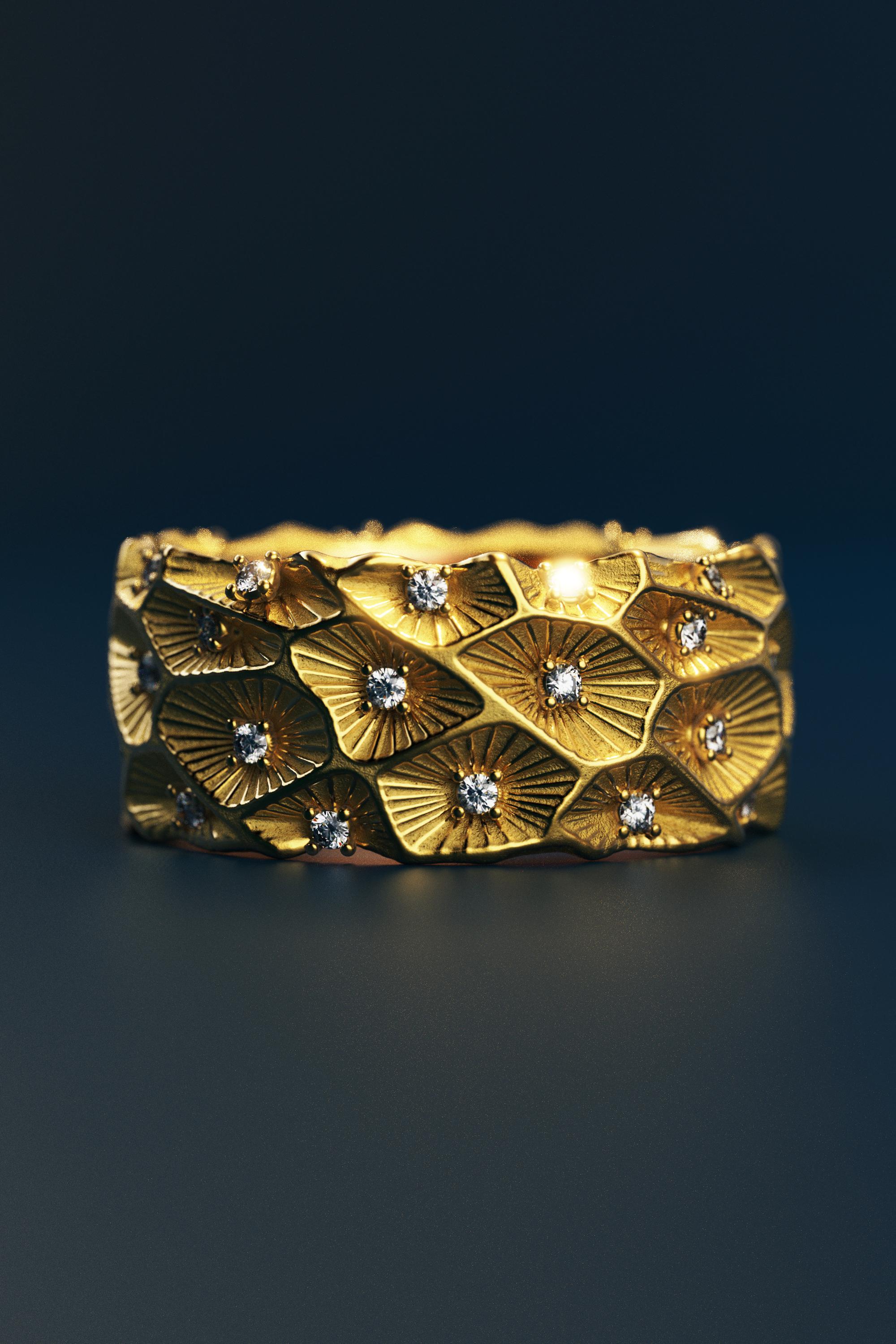 For Sale:  Large Diamond Band in 18k Solid Gold - Made in Italy by Oltremare Gioielli 7