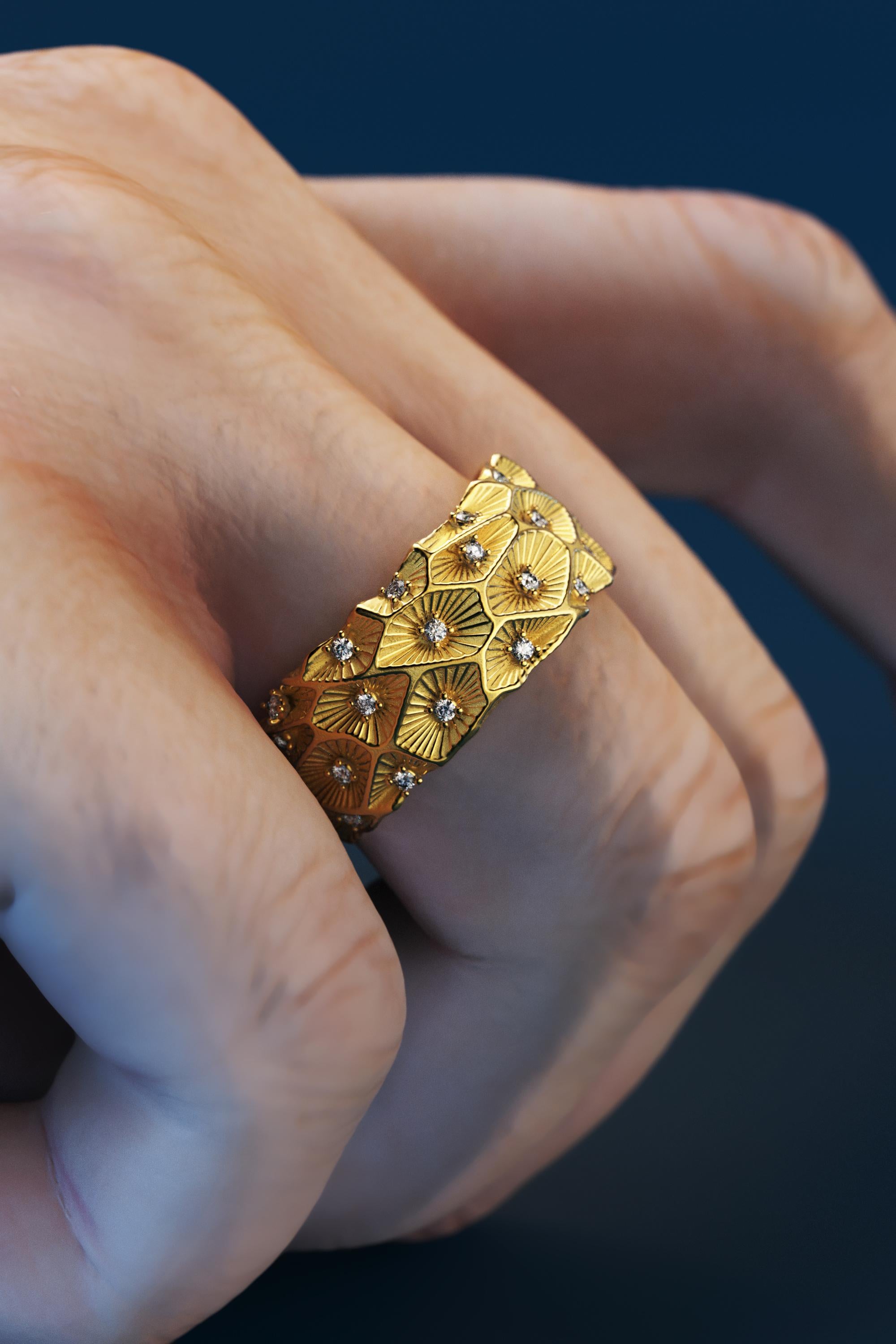 For Sale:  Large Diamond Band in 18k Solid Gold - Made in Italy by Oltremare Gioielli 8