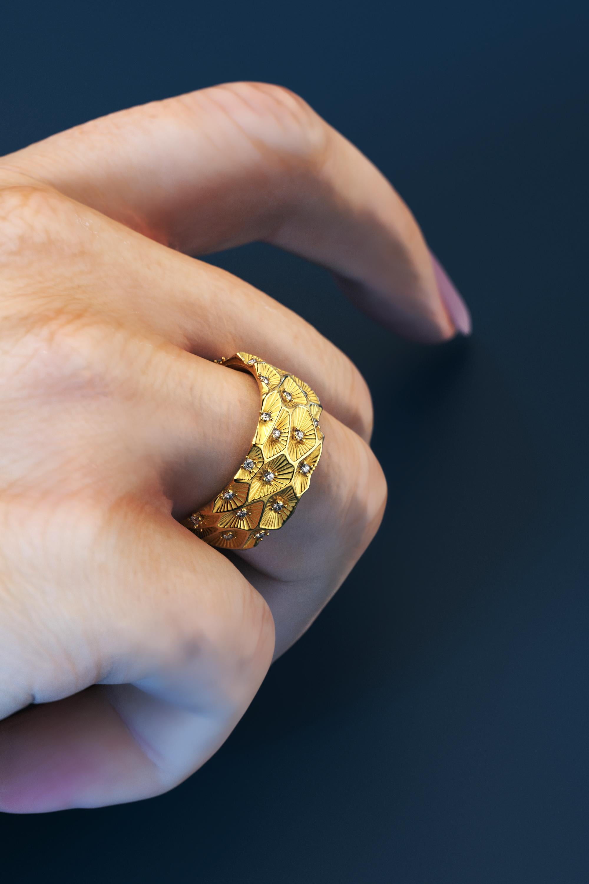 For Sale:  Large Diamond Band in 18k Solid Gold - Made in Italy by Oltremare Gioielli 9