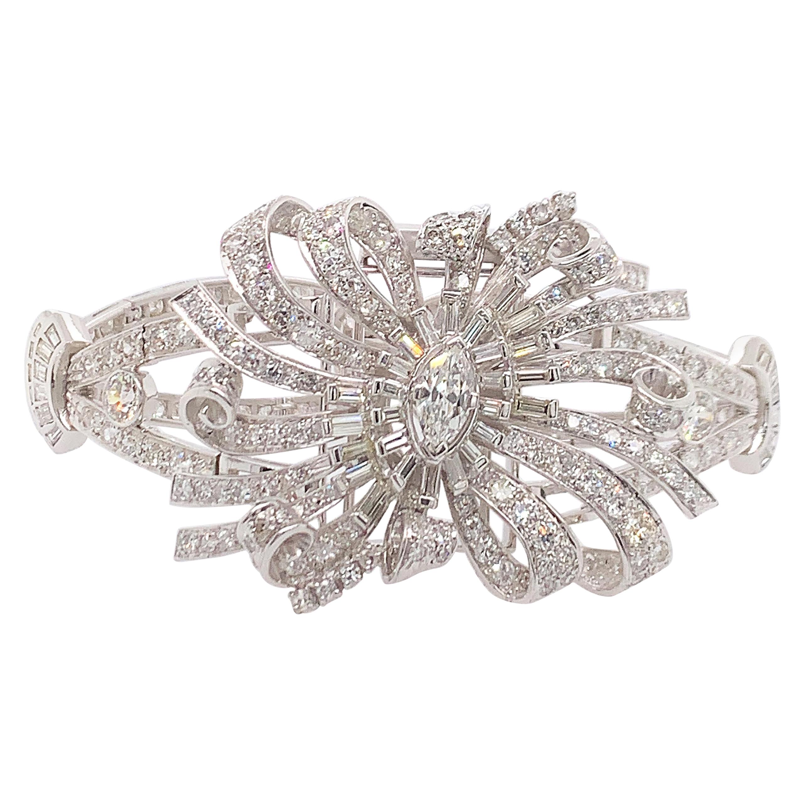 Large Diamond Bracelet Convertable to Pin