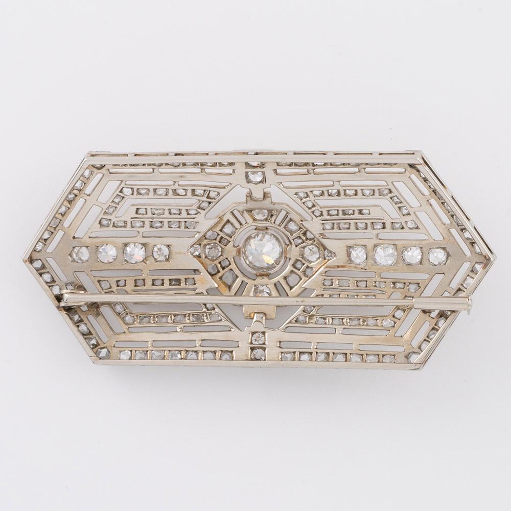 Large Diamond Brooch – French Art Deco c1935 1