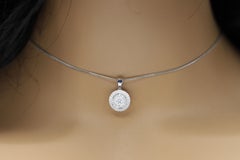 Large Diamond Choker Pendant 18 Karat White Gold and Cluster Diamonds Adjustable