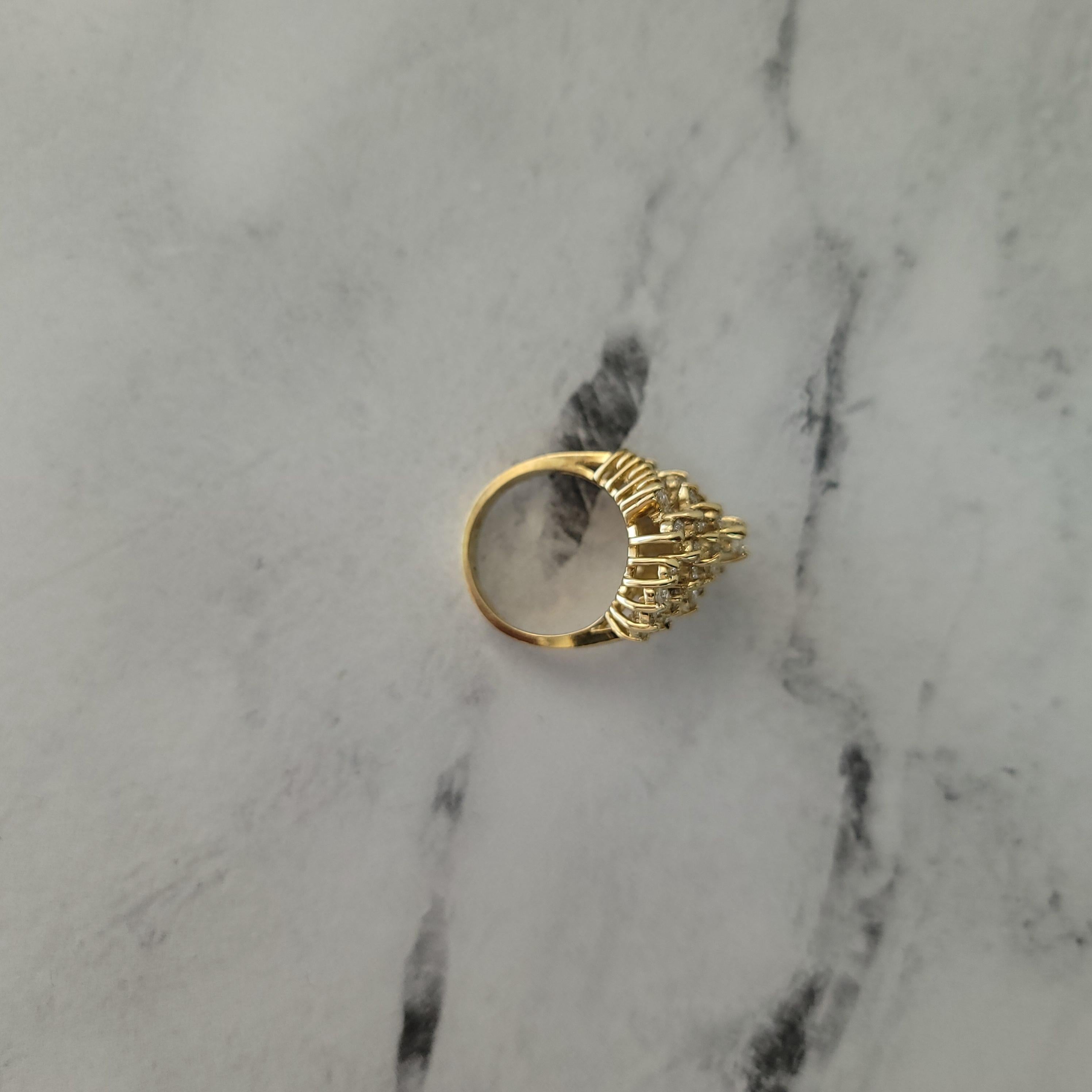 Large Diamond Cluster Engagement Ring 2.50cttw 14k Yellow Gold In New Condition For Sale In Sugar Land, TX