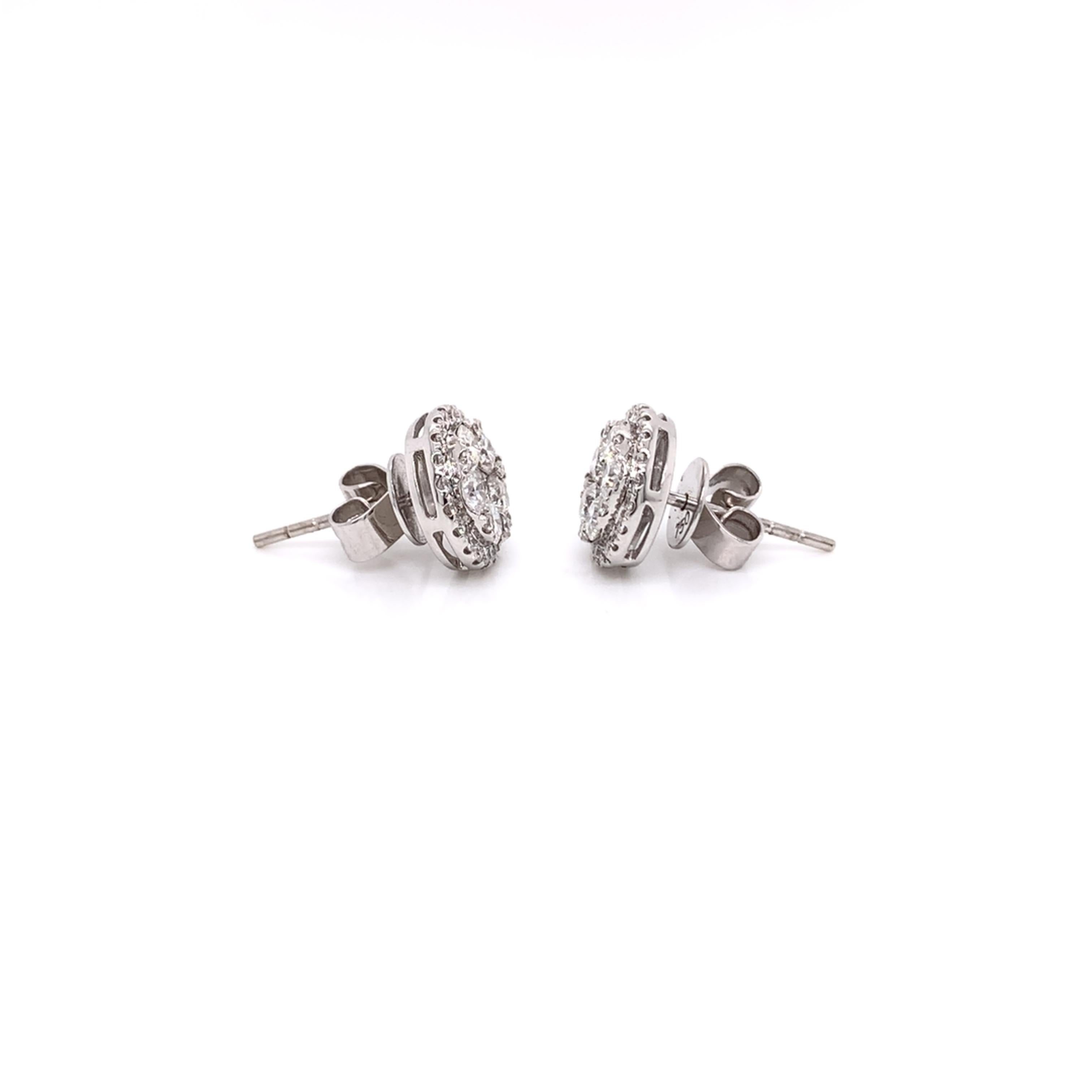 large diamond cluster earrings