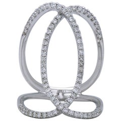 Used Large Diamond Crossover Fashion Ring