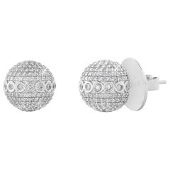 Large Diamond Encrusted Ear Studs in 18K White Gold Large Diamond Encrusted Ear Studs in 18K White Gold