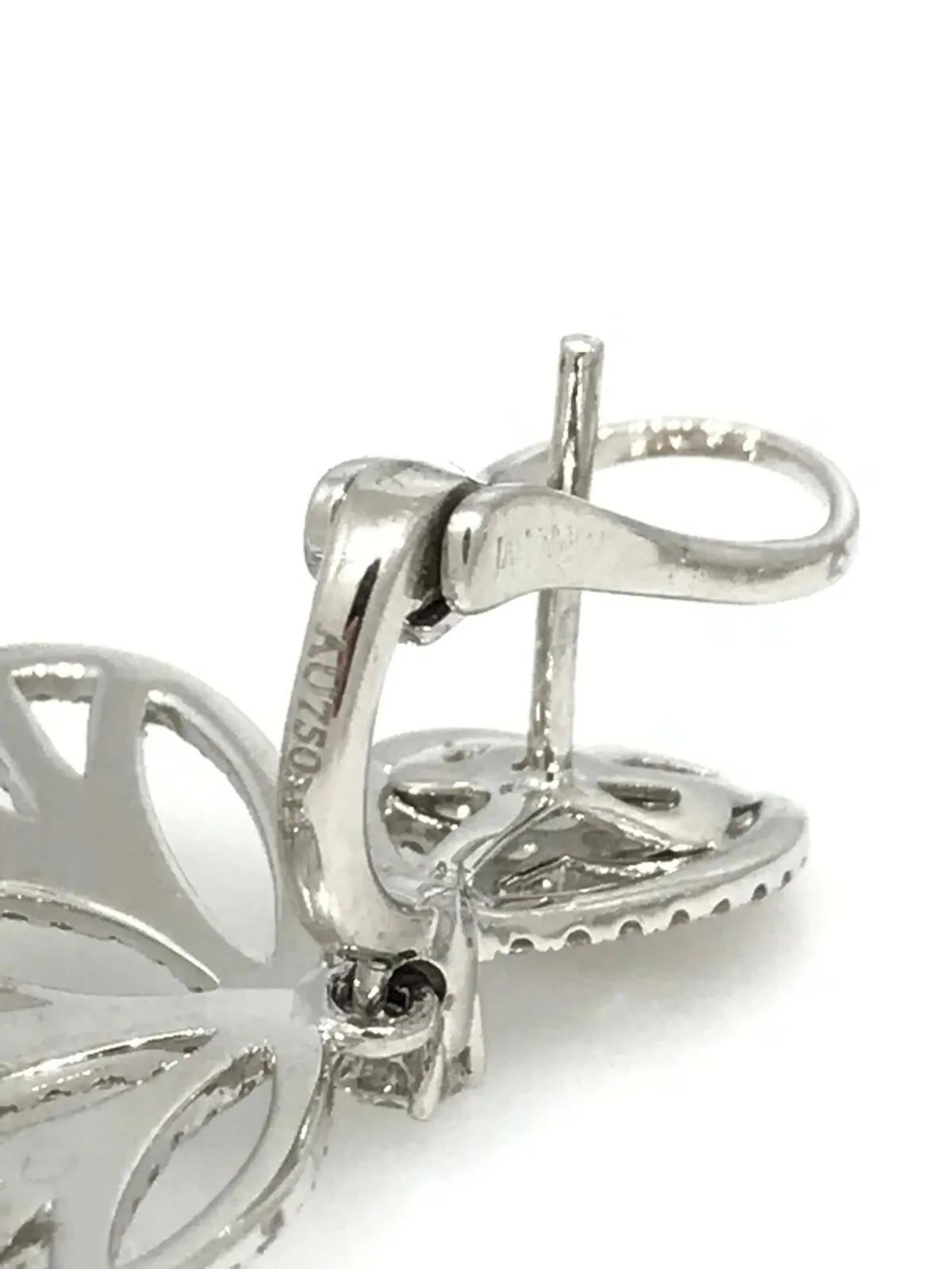 Women's Large Diamond Fan Chandelier Earrings 9.50 Carats Total Weight in 18k White Gold For Sale