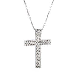 Large Diamond Gold Cross Pendant