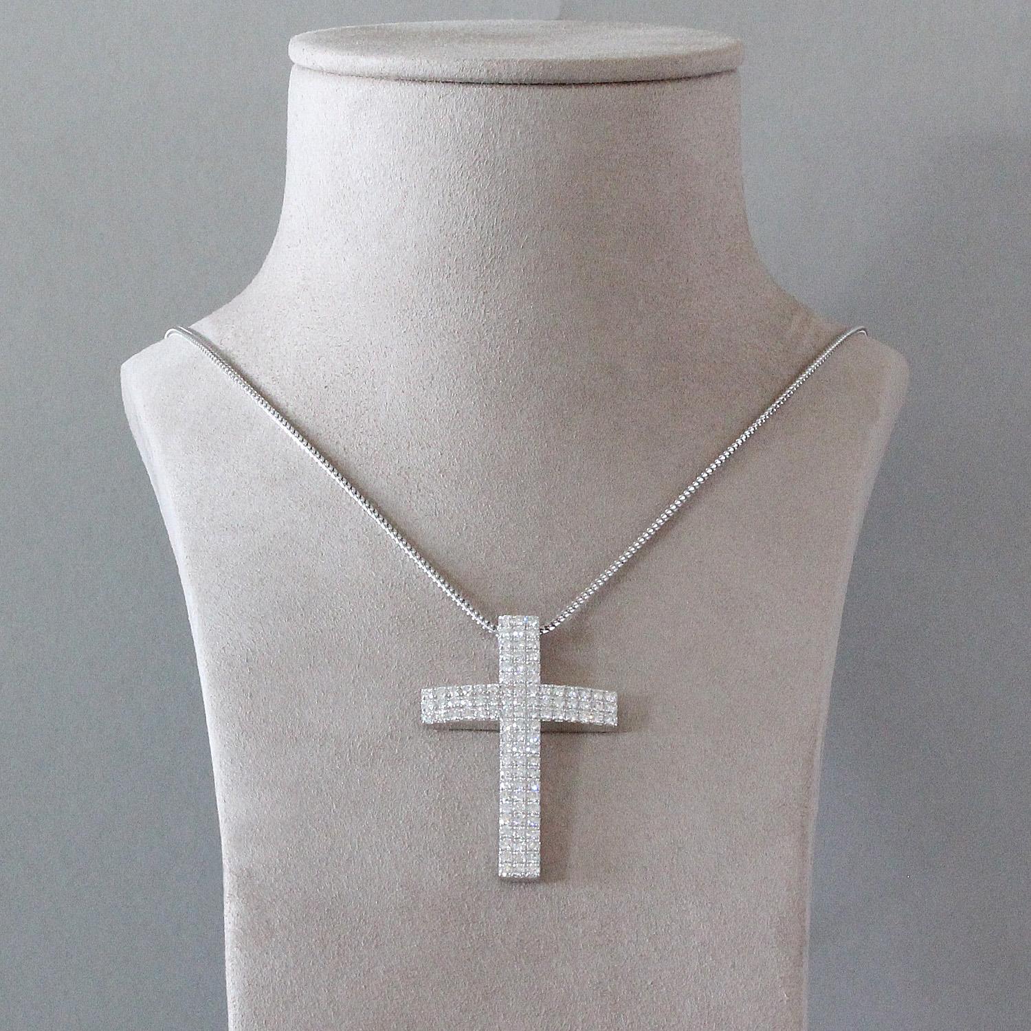 large diamond cross necklace