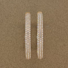Large Diamond Gold Inside-Out Hoop Earrings