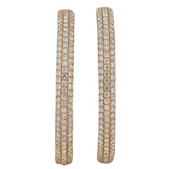 Large Diamond Gold Inside-Out Hoop Earrings