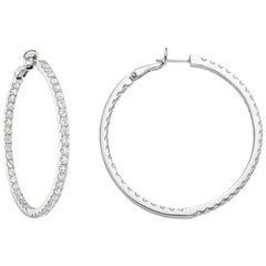 Large Diamond Hoop Earrings 
~4 Carat
