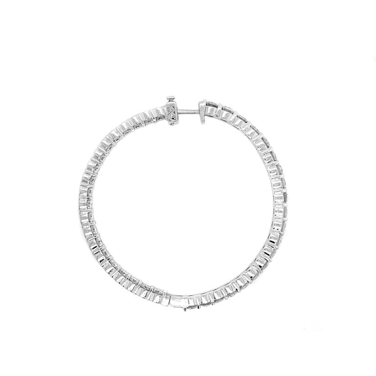 Large Diamond Hoop Earrings Inside Out White Gold at 1stDibs large
