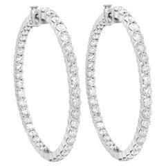 Large Diamond Hoop Earrings Inside Out White Gold