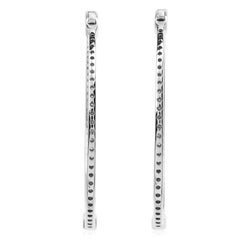 Large Diamond Hoop White Gold Inside Outside Hoop Earrings