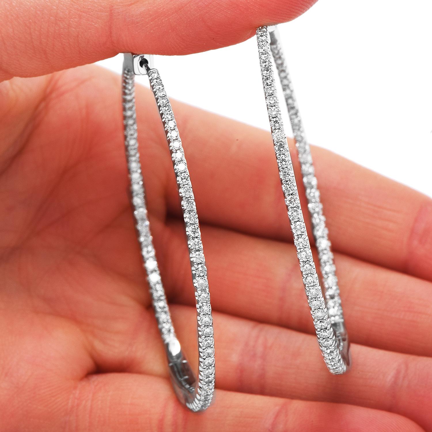 large diamond hoop earrings