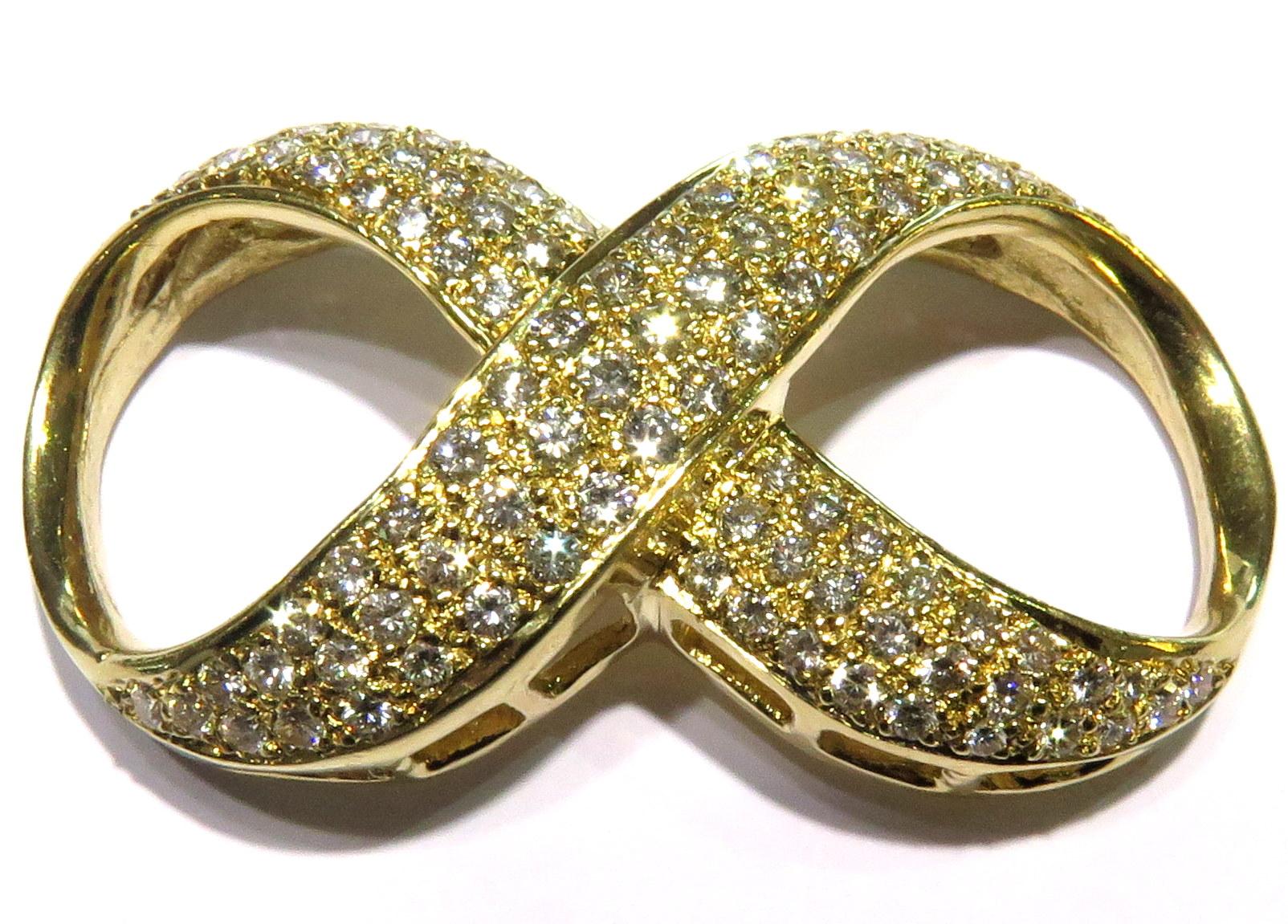 Large Diamond Infinity Gold Pendant Slide Charm 7