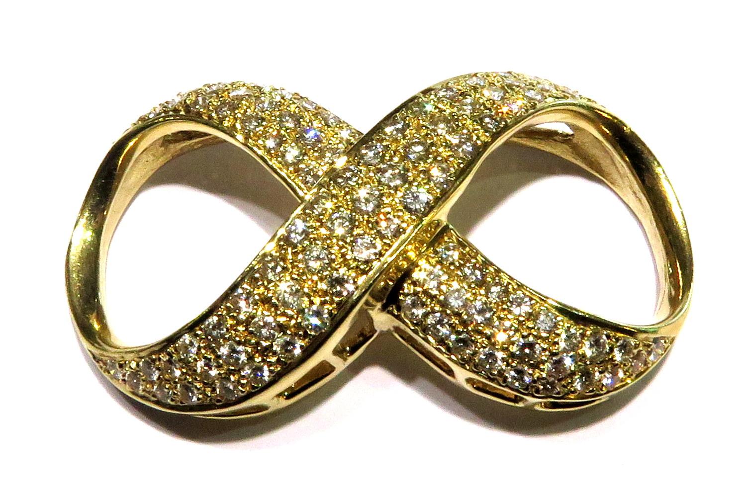 Large Diamond Infinity Gold Pendant Slide Charm 2