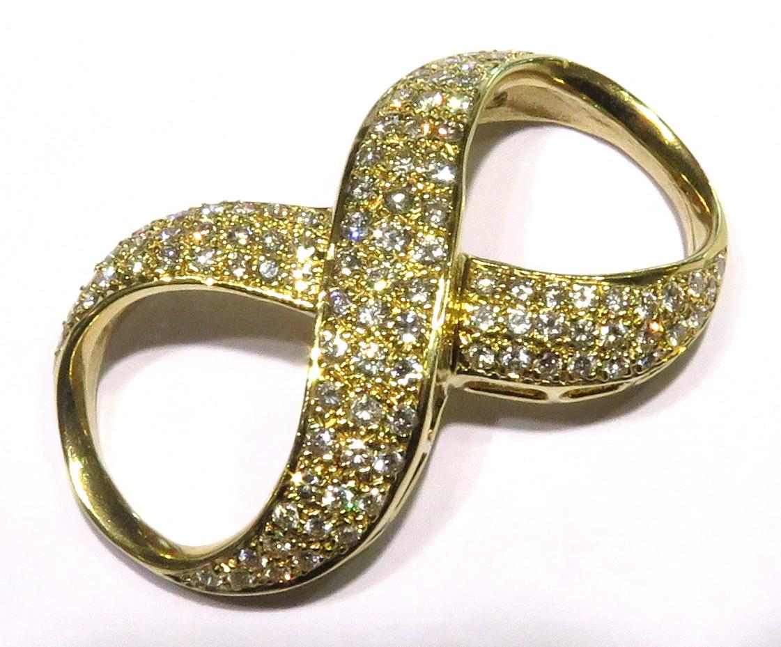 Large Diamond Infinity Gold Pendant Slide Charm 4