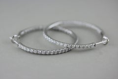 Large Diamond Inside-Out Gold Hoop Earrings