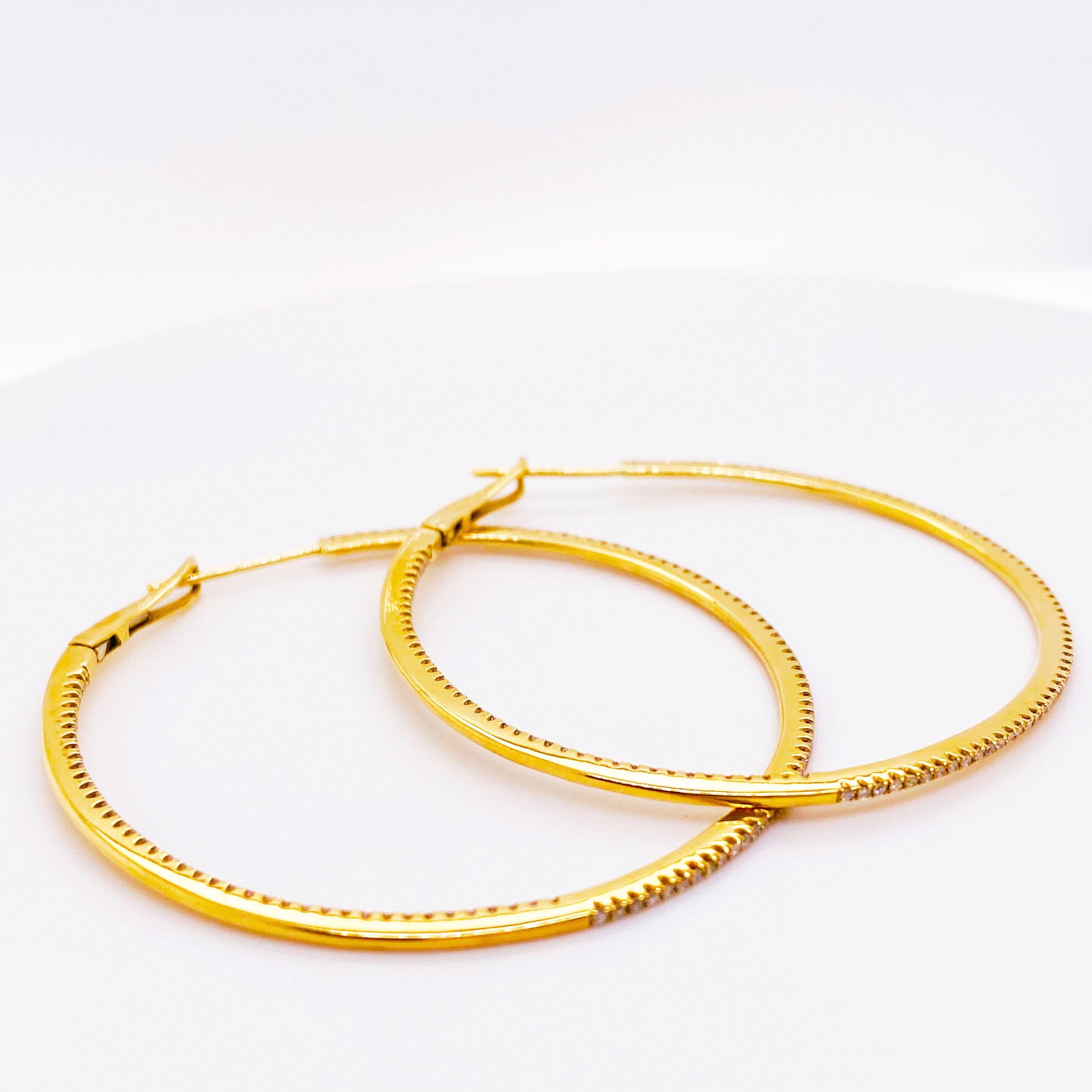 gold hoops with diamonds
