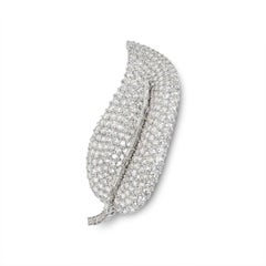 Large Diamond Leaf Brooch 8.5 Carats D/E Colour VS