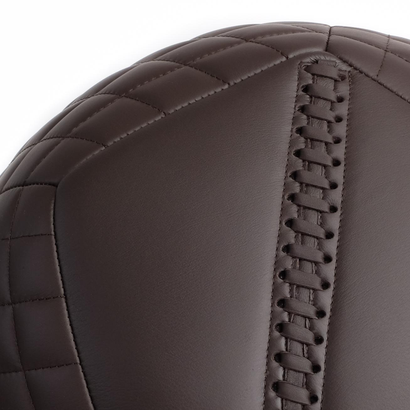 chocolate brown leather ottoman