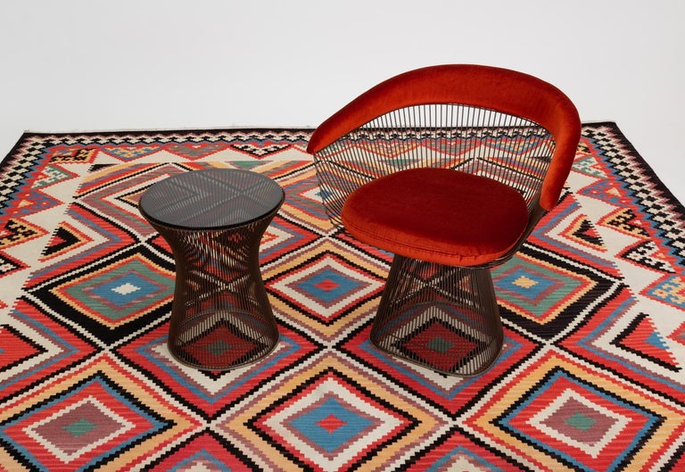 Large Diamond Pattern Kilim Rug at 1stDibs