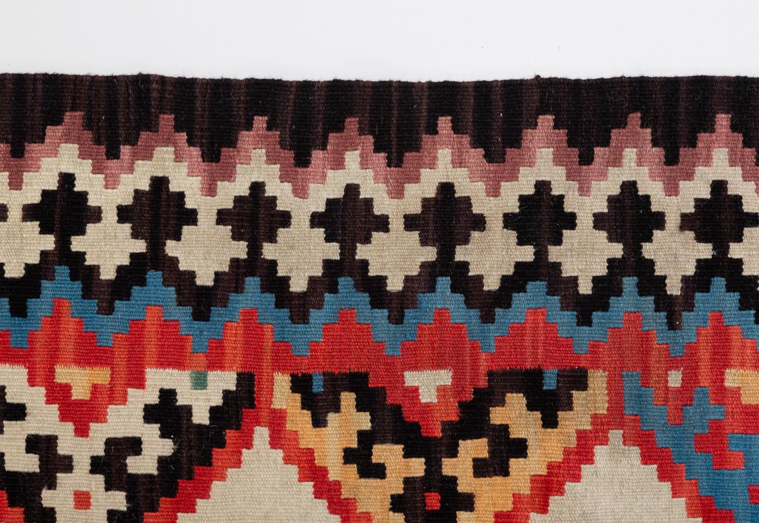 20th Century Large Diamond Pattern Kilim Rug