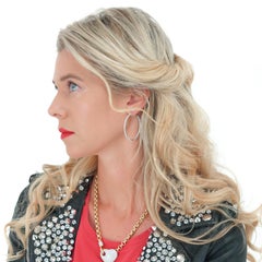 Large Diamond-set White Gold Hoops
