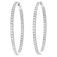 Large Diamond-set White Gold Hoops