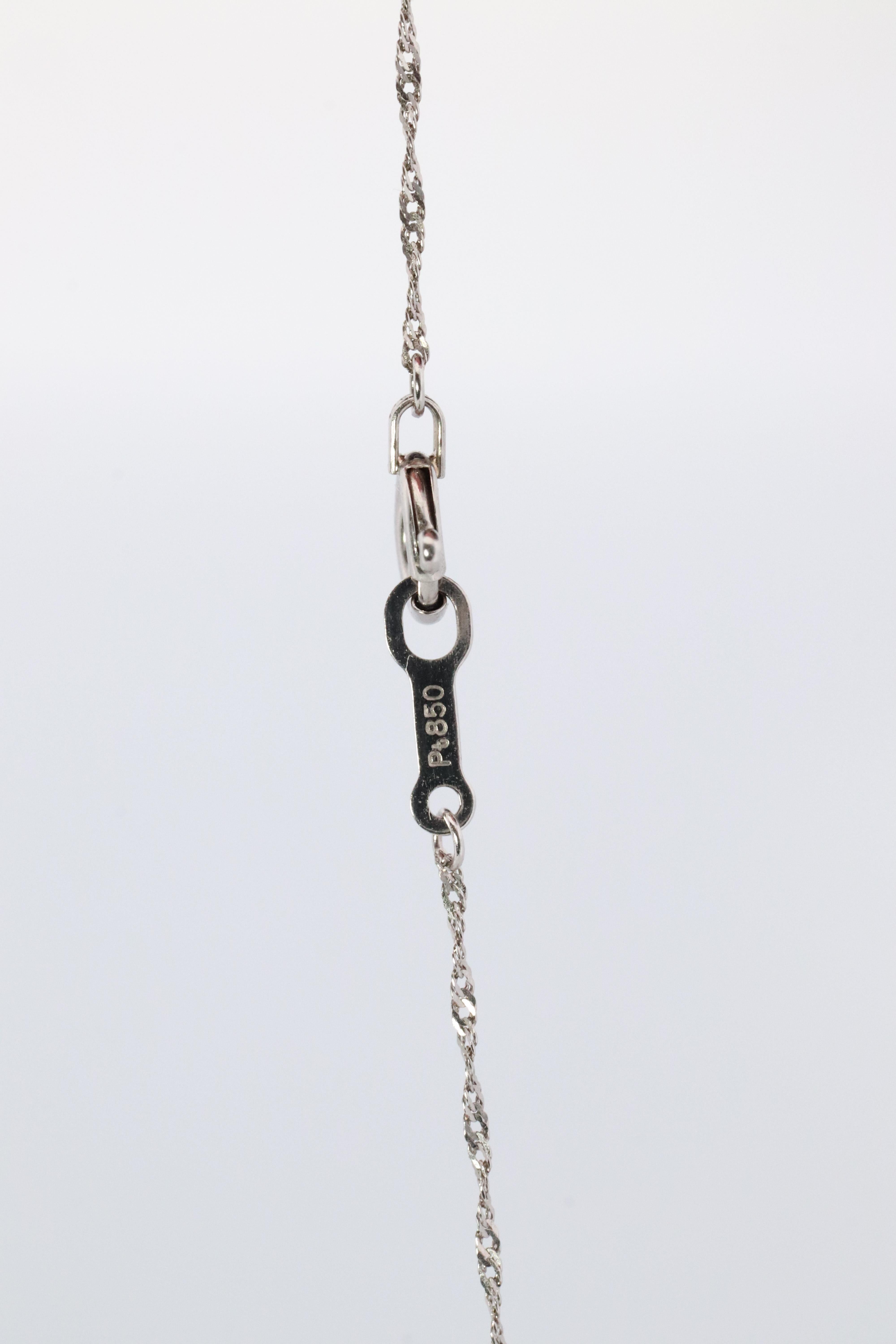 Colgante solitario de diamante grande. Collar Platino Pt999 Diamante redondo 0.9CT en Bueno Estado en Port Charlotte, FL