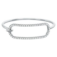 2.1 Carat Diamond Stackable Bangle Bracelet in 18 Karat White Gold, Large