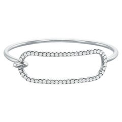 Grand bracelet de tension en or blanc 18 carats et diamants