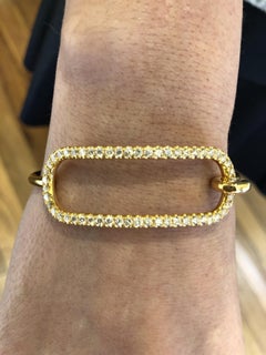 2.1 Carat Diamond Stackable Bangle Bracelet in 18 Karat Yellow Gold, Large